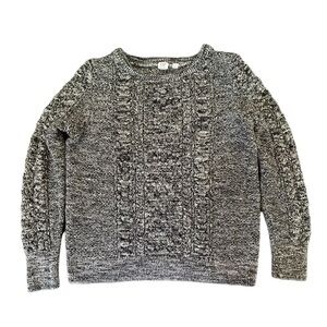 GAP Cable Knit Black & White Women’s Crew Neck Sweater • Used • Size: Large